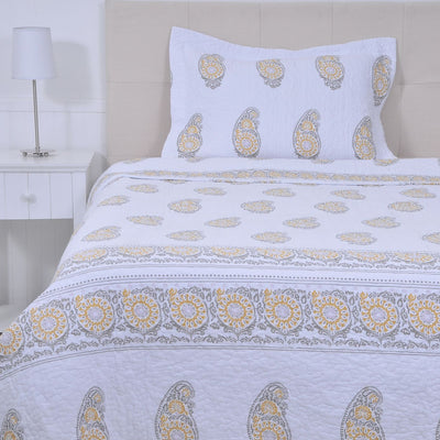 Cubrecama Quilt Estampado Paisley 1.5 Plazas