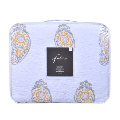 Cubrecama Quilt Estampado Paisley 1.5 Plazas