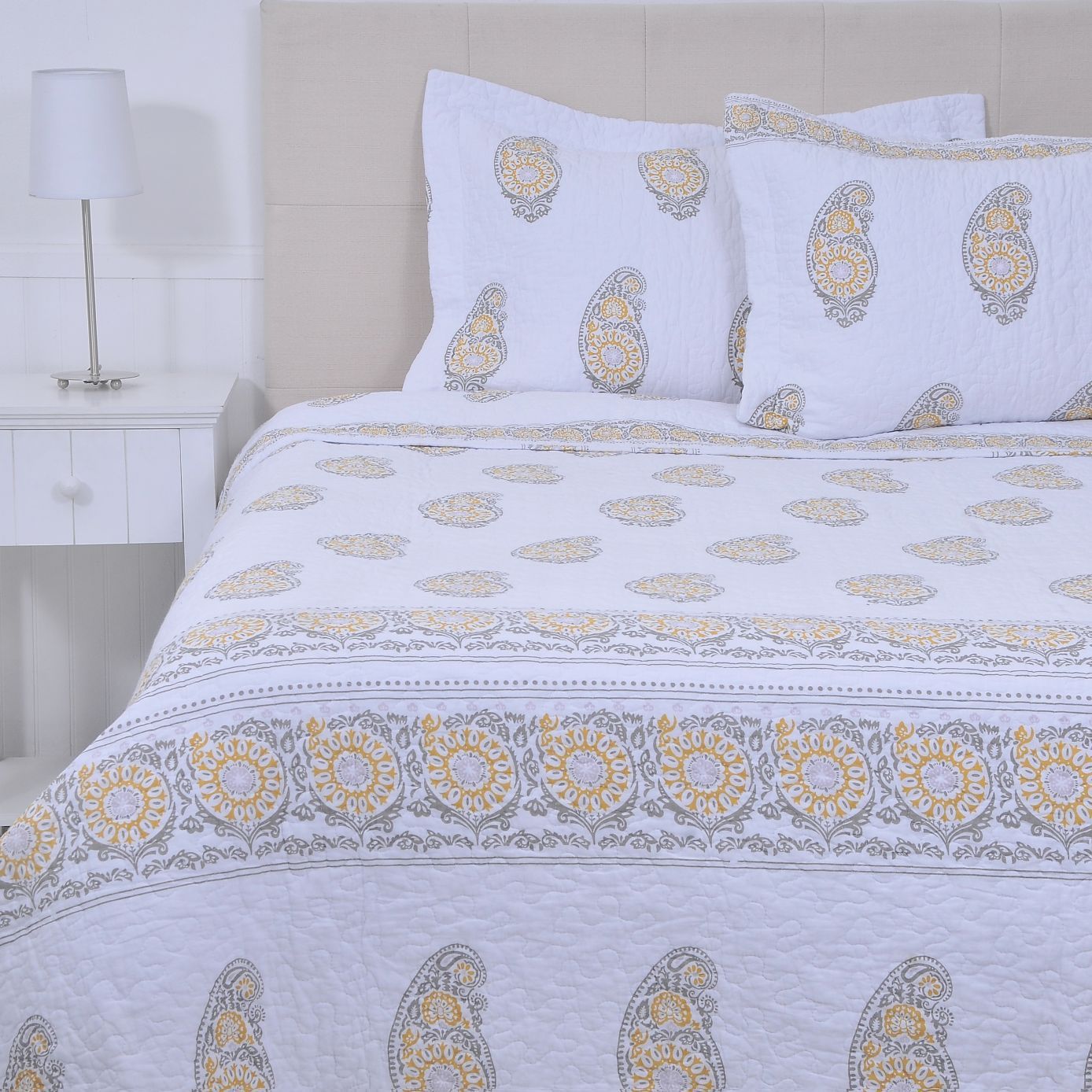 Cubrecama Quilt Estampado Paisley 2 Plazas