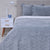 Cubrecama Quilt Velvet-Sherpa Estrellas 1.5 Plazas Gris