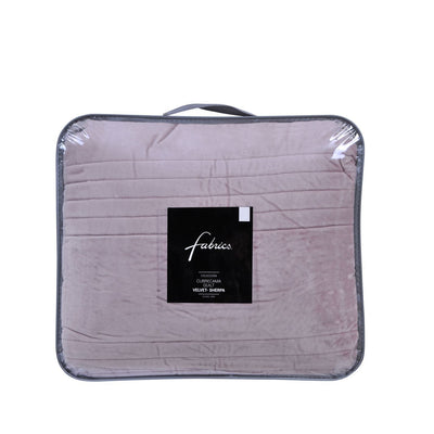 Cubrecama Quilt Velvet Rayas King Rosa