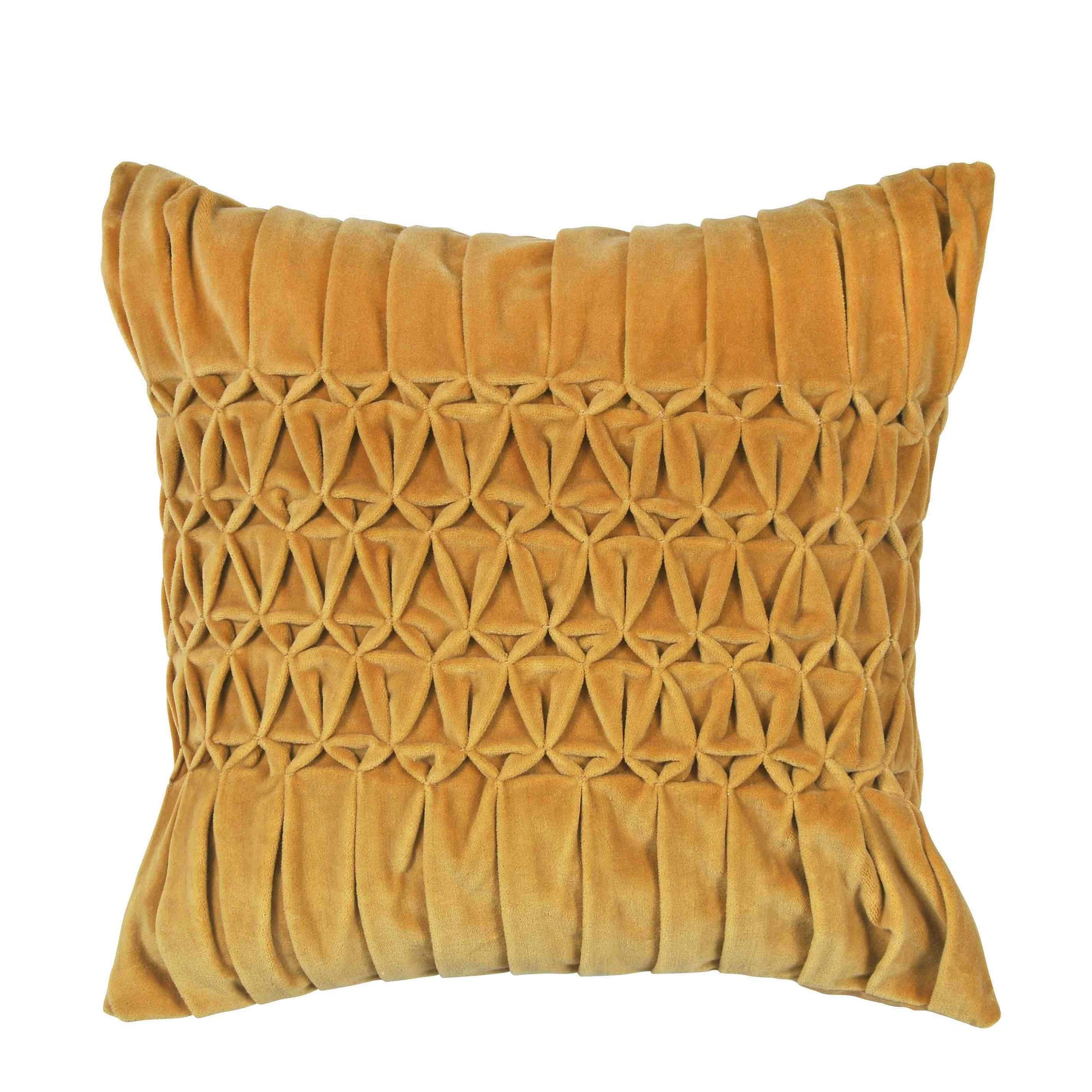 Cojín Importado Velvet Drapeado Amarillo